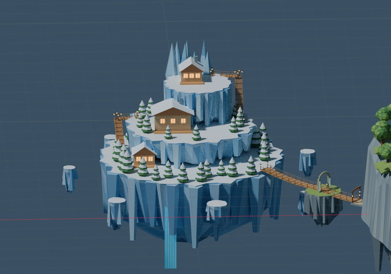 WildWorks snowy floating island
